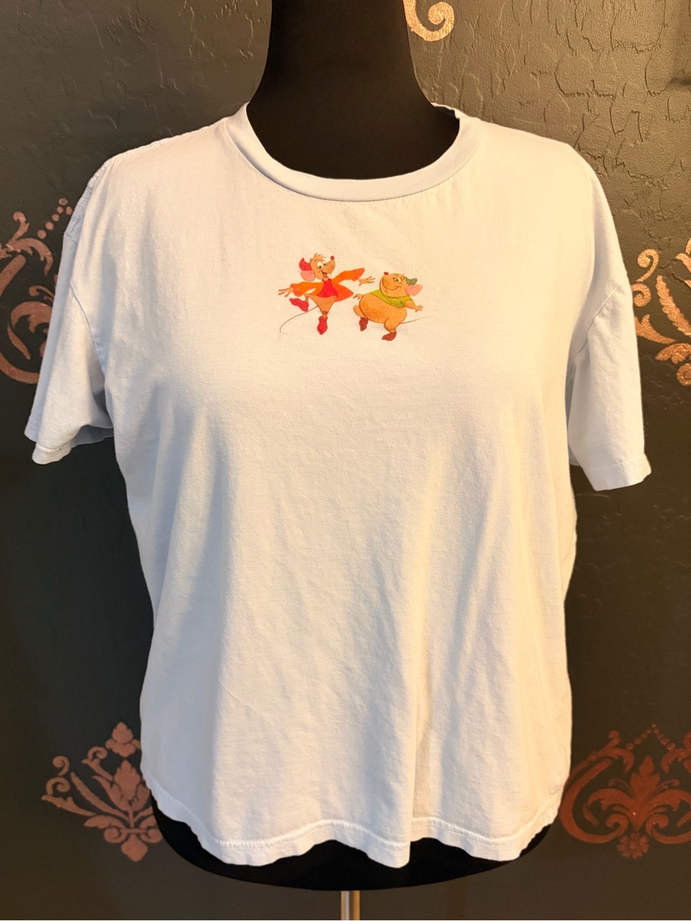 Disney White Short Sleeve Tee with Jacques and Gus